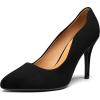 imageTrary Womens High Heel Dress Pump Pointed Toe Shoe Classic Office Special Dressy Casua Wedding Pump ShoesBlsuede Black