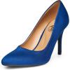 imageTrary Womens High Heel Dress Pump Pointed Toe Shoe Classic Office Special Dressy Casua Wedding Pump ShoesRoyal Blue