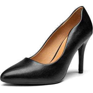 imageTrary Womens High Heel Dress Pump Pointed Toe Shoe Classic Office Special Dressy Casua Wedding Pump ShoesBlpu Black