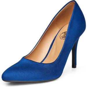 imageTrary Womens High Heel Dress Pump Pointed Toe Shoe Classic Office Special Dressy Casua Wedding Pump ShoesRoyal Blue