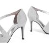 imageTrary Heels for Women Dress Closed Pointed Toe Stilettos High Heels Comfortable DOrsay Pumps with Elastic Straps Sexy Slip On Shoes for Work Office Wedding PartyGlitter Silver