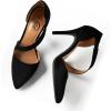 imageTrary Heels for Women Dress Closed Pointed Toe Stilettos High Heels Comfortable DOrsay Pumps with Elastic Straps Sexy Slip On Shoes for Work Office Wedding PartySuede Black