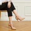 imageTrary Heels for Women Dress Closed Pointed Toe Stilettos High Heels Comfortable DOrsay Pumps with Elastic Straps Sexy Slip On Shoes for Work Office Wedding PartyPu Nude
