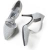 imageTrary Heels for Women Dress Closed Pointed Toe Stilettos High Heels Comfortable DOrsay Pumps with Elastic Straps Sexy Slip On Shoes for Work Office Wedding PartyGlitter Silver
