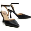 imageTrary Heels Women Pumps Closed Toe Ankle Strap Pointed Toe Heeled Sandals for Women Stiletto Wedding Dress ShoesBlack Pu