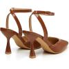 imageTrary Heels Women Pumps Closed Toe Ankle Strap Pointed Toe Heeled Sandals for Women Stiletto Wedding Dress ShoesBrown Pu
