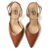 imageTrary Heels Women Pumps Closed Toe Ankle Strap Pointed Toe Heeled Sandals for Women Stiletto Wedding Dress ShoesBrown Pu