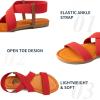 imageTrary Womens Dressy Summer Sandals Elastic Cute Open Toe Wide Sandalias Para MujerRed