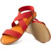imageTrary Womens Dressy Summer Sandals Elastic Cute Open Toe Wide Sandalias Para MujerRed