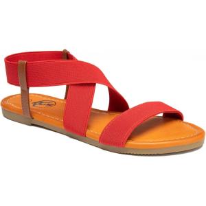 imageTrary Womens Dressy Summer Sandals Elastic Cute Open Toe Wide Sandalias Para MujerRed