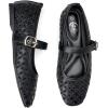 imageTrary Mary Jane Shoes Women Hollow Flats for Women Ballet Flats Shoes Round Toe Mary Jane Flats Ankle Strap Flats Shoes Dressy ComfortableBlack