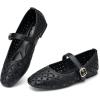 imageTrary Mary Jane Shoes Women Hollow Flats for Women Ballet Flats Shoes Round Toe Mary Jane Flats Ankle Strap Flats Shoes Dressy ComfortableBlack