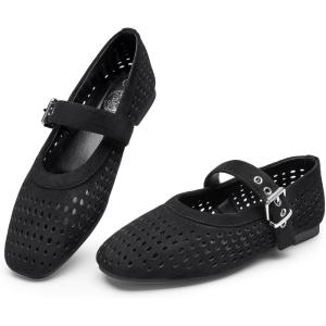 imageTrary Mary Jane Shoes Women Mary Jane Flats for Women Ballet Flats Shoes Round Toe Mary Jane Flats Shoes Dressy ComfortableAblack
