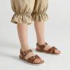 image:imageTrary Girls Sandals Open Toe Casual Summer Shoes with Cork Footbed Comfortable Flat Sandals for Little KidsDark Brown