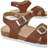 image:imageTrary Girls Sandals Open Toe Casual Summer Shoes with Cork Footbed Comfortable Flat Sandals for Little KidsDark Brown