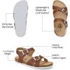 image:imageTrary Girls Sandals Open Toe Casual Summer Shoes with Cork Footbed Comfortable Flat Sandals for Little KidsDark Brown