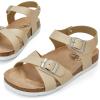 image:imageTrary Girls Sandals Open Toe Casual Summer Shoes with Cork Footbed Comfortable Flat Sandals for Little KidsNudea