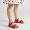 image:imageTrary Girls Sandals Open Toe Casual Summer Shoes with Cork Footbed Comfortable Flat Sandals for Little KidsRed
