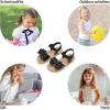 image:imageTrary Toddler Sandals for Baby Girls Boys Summer Sandals Cute Kids Shoes Lightweight Open Toe Sandals Beach Holiday Unisex Child SandalsBlack Bowknot