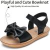 image:imageTrary Toddler Sandals for Baby Girls Boys Summer Sandals Cute Kids Shoes Lightweight Open Toe Sandals Beach Holiday Unisex Child SandalsBlack Bowknot