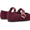 image:imageTrary Knit Flats for Women Square Toe Ballet Flats with Buckle Straps Mary Jane Shoes Women Comfortable Casual Dress Shoes for Work Daily WearKnitburgundy