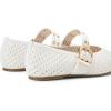 image:imageTrary Knit Flats for Women Square Toe Ballet Flats with Buckle Straps Mary Jane Shoes Women Comfortable Casual Dress Shoes for Work Daily WearOffwhite