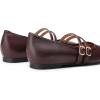 image:imageTrary Mary Jane Shoes Women Square Toe Flats for Women Dressy Ballet Flat Mary Jane Flats with Buckle Strap Comfortable Slip On Casual ShoesBurgundy