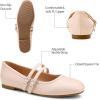 image:imageTrary Mary Jane Shoes Women Square Toe Flats for Women Dressy Ballet Flat Mary Jane Flats with Buckle Strap Comfortable Slip On Casual ShoesLight Pink