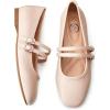 image:imageTrary Mary Jane Shoes Women Square Toe Flats for Women Dressy Ballet Flat Mary Jane Flats with Buckle Strap Comfortable Slip On Casual ShoesLight Pink