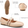 image:imageTrary Mary Jane Shoes Women Square Toe Flats for Women Dressy Ballet Flat Mary Jane Flats with Buckle Strap Comfortable Slip On Casual ShoesNude