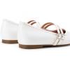 image:imageTrary Mary Jane Shoes Women Square Toe Flats for Women Dressy Ballet Flat Mary Jane Flats with Buckle Strap Comfortable Slip On Casual ShoesWhite