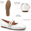 image:imageTrary Mary Jane Shoes Women Square Toe Flats for Women Dressy Ballet Flat Mary Jane Flats with Buckle Strap Comfortable Slip On Casual ShoesWhite