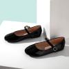 image:imageTrary Girls Mary Janes Ballet Flats School Uniform Dress Shoes Casual Party Wedding Flower Shoes for Little KidBig KidBlack