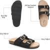 image:imageTrary Kids Sandals Boys Girls Double Buckle Slides Memory Foam Cork Footbed NonSlip Slides for Kids Non Slip Summer Beach Slippers for Toddler Little Big KidBlack