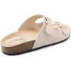 image:imageTrary Kids Sandals Boys Girls Double Buckle Slides Memory Foam Cork Footbed NonSlip Slides for Kids Non Slip Summer Beach Slippers for Toddler Little Big KidWhite