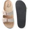 image:imageTrary Kids Sandals Boys Girls Double Buckle Slides Memory Foam Cork Footbed NonSlip Slides for Kids Non Slip Summer Beach Slippers for Toddler Little Big KidWhite