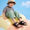 image:imageTrary Kids Sandals Boys Girls Double Buckle Slides Memory Foam Cork Footbed NonSlip Slides for Kids Non Slip Summer Beach Slippers for Toddler Little Big KidBlack