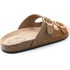 image:imageTrary Kids Sandals Boys Girls Double Buckle Slides Memory Foam Cork Footbed NonSlip Slides for Kids Non Slip Summer Beach Slippers for Toddler Little Big KidBrown