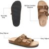 image:imageTrary Kids Sandals Boys Girls Double Buckle Slides Memory Foam Cork Footbed NonSlip Slides for Kids Non Slip Summer Beach Slippers for Toddler Little Big KidBrown