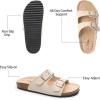 image:imageTrary Kids Sandals Boys Girls Double Buckle Slides Memory Foam Cork Footbed NonSlip Slides for Kids Non Slip Summer Beach Slippers for Toddler Little Big KidWhite