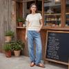 image:imageTrary Mary Jane Shoes Women Hollow Flats for Women Ballet Flats Shoes Round Toe Mary Jane Flats Ankle Strap Spring Summer Shoes Dressy ComfortableBrown