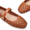 image:imageTrary Mary Jane Shoes Women Hollow Flats for Women Ballet Flats Shoes Round Toe Mary Jane Flats Ankle Strap Spring Summer Shoes Dressy ComfortableBrown