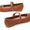 image:imageTrary Mary Jane Shoes Women Hollow Flats for Women Ballet Flats Shoes Round Toe Mary Jane Flats Ankle Strap Spring Summer Shoes Dressy ComfortableBrown