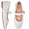 image:imageTrary Mary Jane Shoes Women Hollow Flats for Women Ballet Flats Shoes Round Toe Mary Jane Flats Ankle Strap Spring Summer Shoes Dressy ComfortableWhite