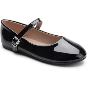 image:imageTrary Girls Mary Janes Ballet Flats School Uniform Dress Shoes Casual Party Wedding Flower Shoes for Little KidBig KidBlack