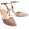 image:imageTrary Heels for Women Slingback Pointed Toe Stiletto Heels Ankle Strap Heeled Sandals Comfortable Womens Pumps 335 Heel Work Party Wedding Dress ShoesRose Gold