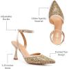 image:imageTrary Heels for Women Slingback Pointed Toe Stiletto Heels Ankle Strap Heeled Sandals Comfortable Womens Pumps 335 Heel Work Party Wedding Dress ShoesGold