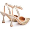 image:imageTrary Heels for Women Slingback Pointed Toe Stiletto Heels Ankle Strap Heeled Sandals Comfortable Womens Pumps 335 Heel Work Party Wedding Dress ShoesGold