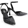 image:imageTrary Heels for Women Slingback Pointed Toe Stiletto Heels Ankle Strap Heeled Sandals Comfortable Womens Pumps 335 Heel Work Party Wedding Dress ShoesBlack