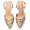 image:imageTrary Heels for Women Slingback Pointed Toe Stiletto Heels Ankle Strap Heeled Sandals Comfortable Womens Pumps 335 Heel Work Party Wedding Dress ShoesGold